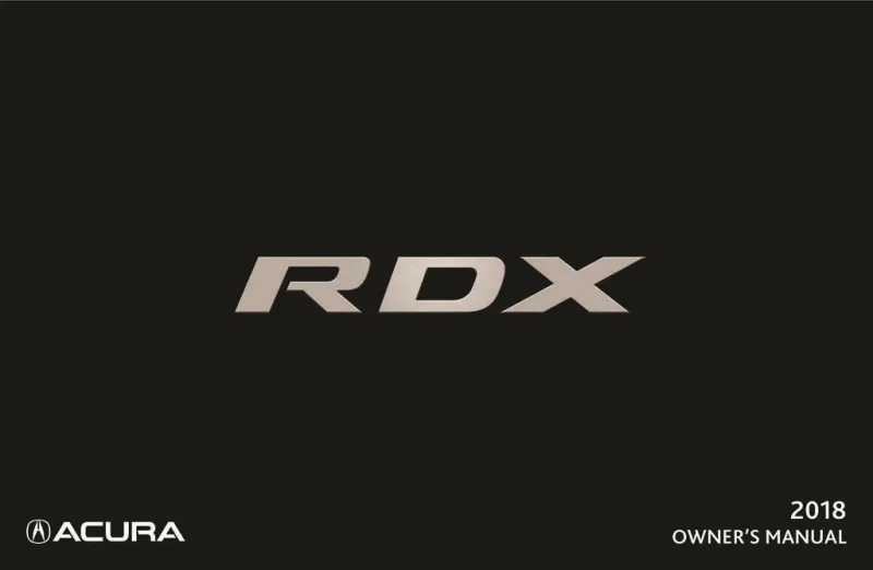 2018 Acura Rdx owners manual