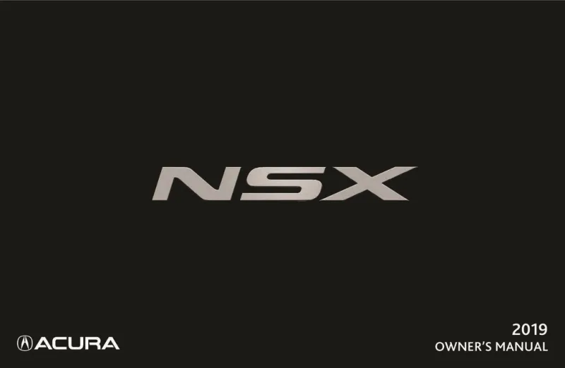 2019 Acura Nsx owners manual