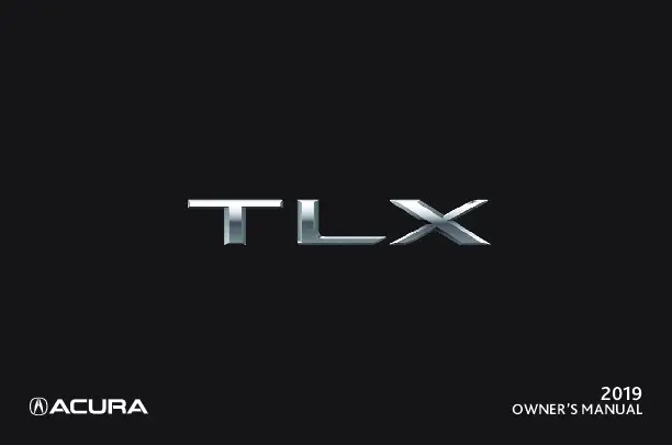 2019 Acura Tlx owners manual