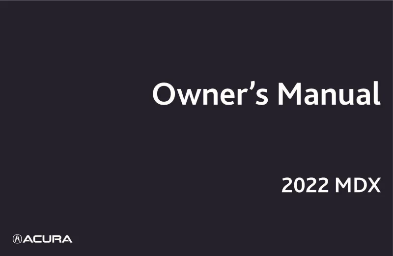 2022 Acura Mdx owners manual