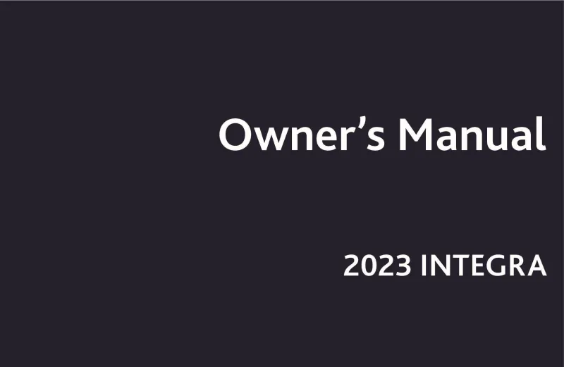2023 Acura Integra owners manual