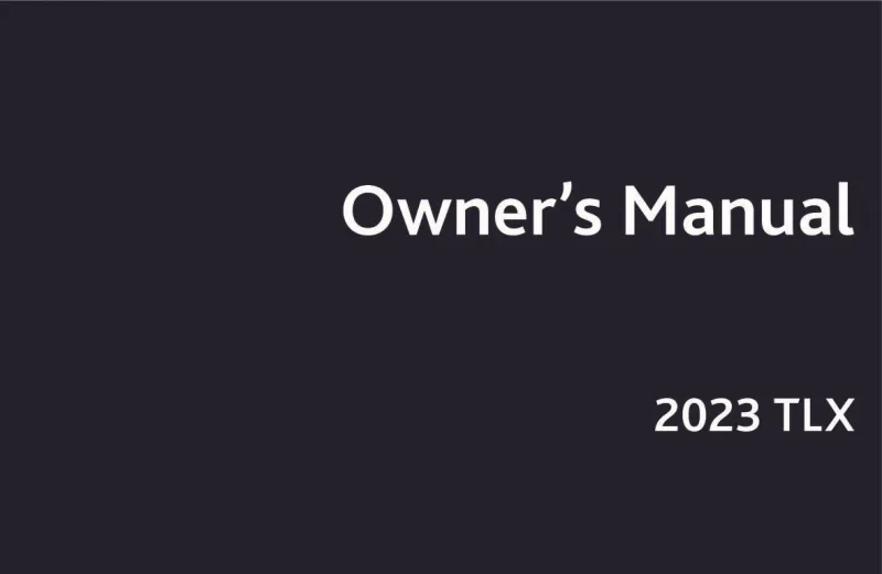 2023 Acura Tlx owners manual