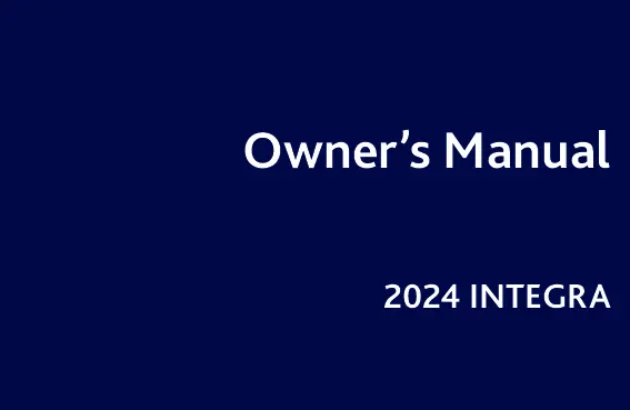 2024 Acura Integra owners manual
