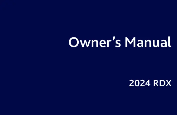 2024 Acura Rdx owners manual