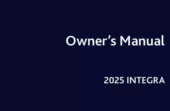 2025 Acura Integra owners manual