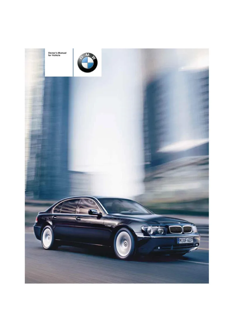 2004 BMW 7 Series owners manual