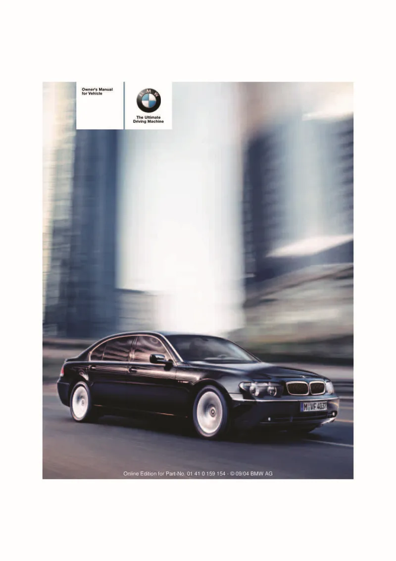 2005 BMW 7 Series owners manual