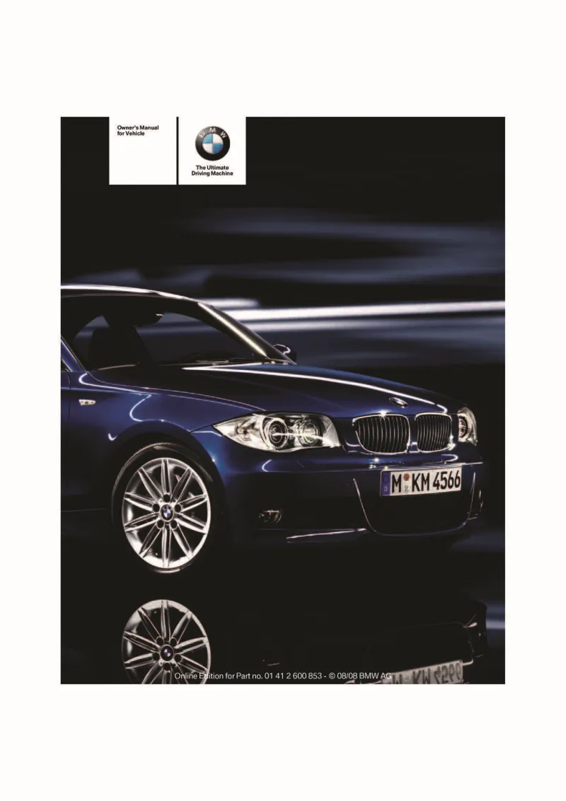 2009 BMW 1 Series owners manual