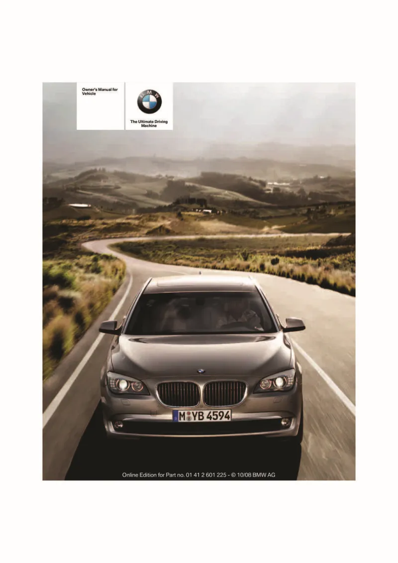 2009 BMW 7 Series owners manual