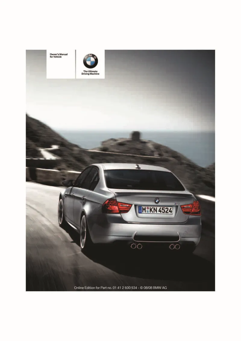 2009 BMW M3 owners manual