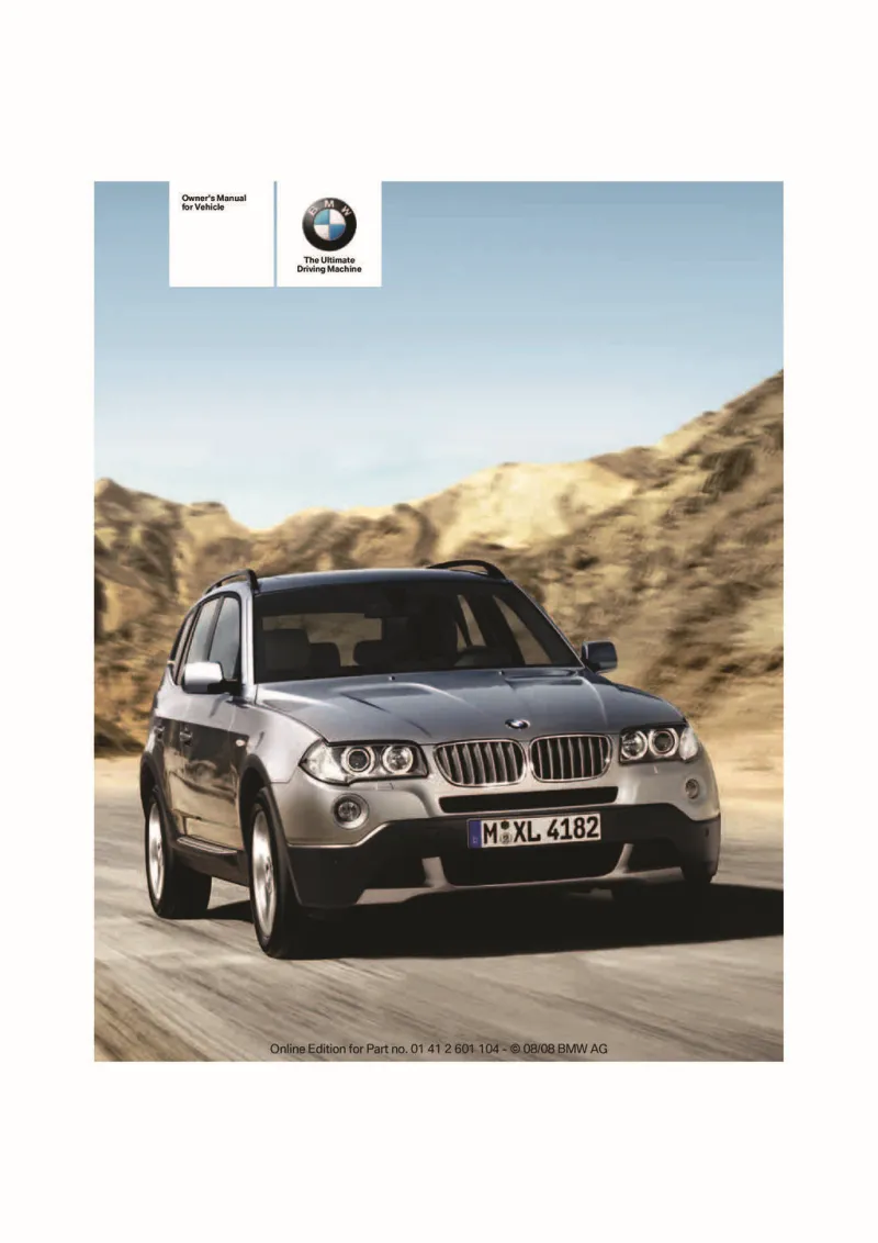 2009 BMW X3 owners manual
