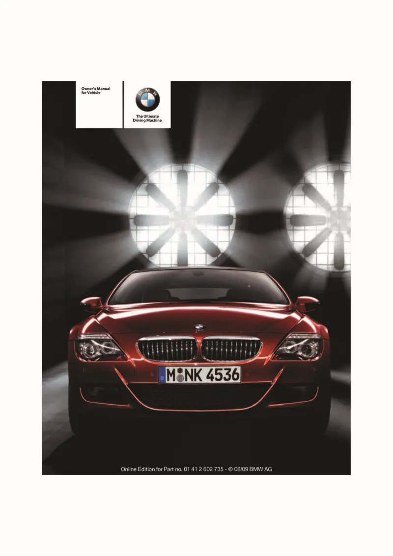 2010 BMW M6 owners manual