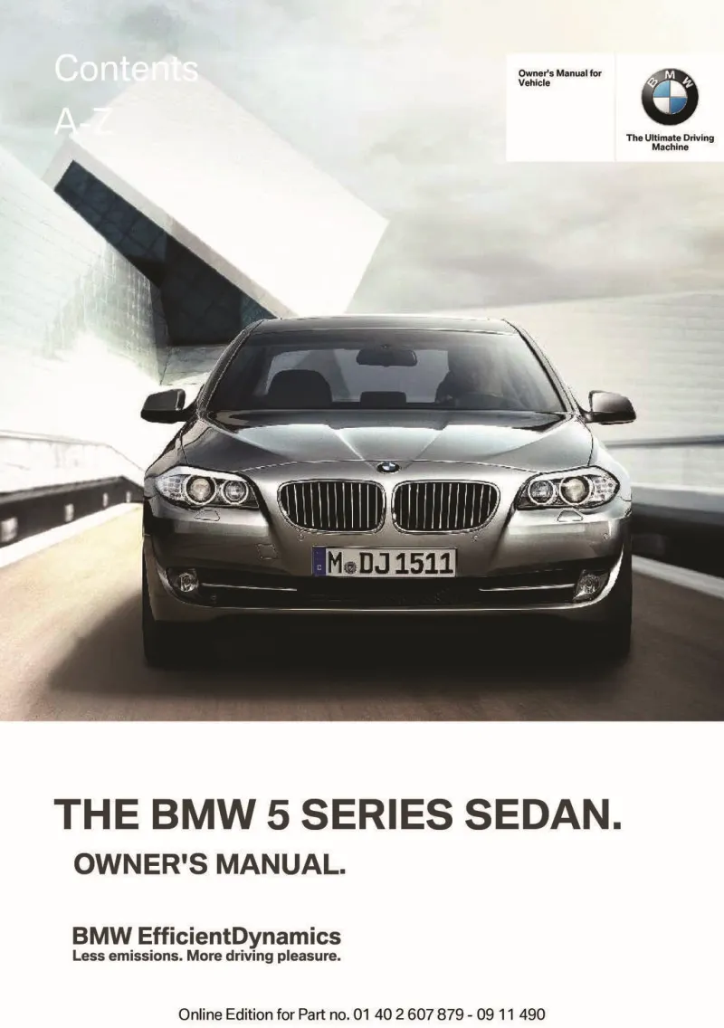 2012 BMW 5 Series owners manual