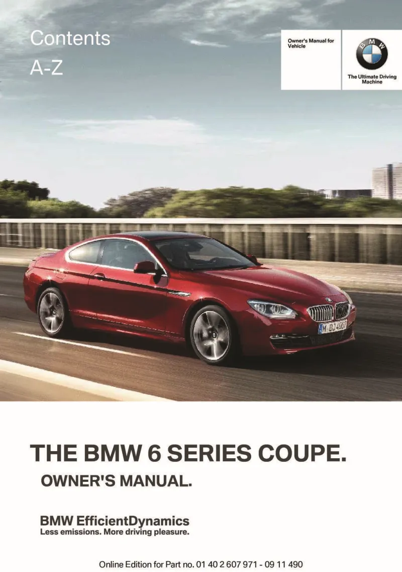 2012 BMW 6 Series owners manual