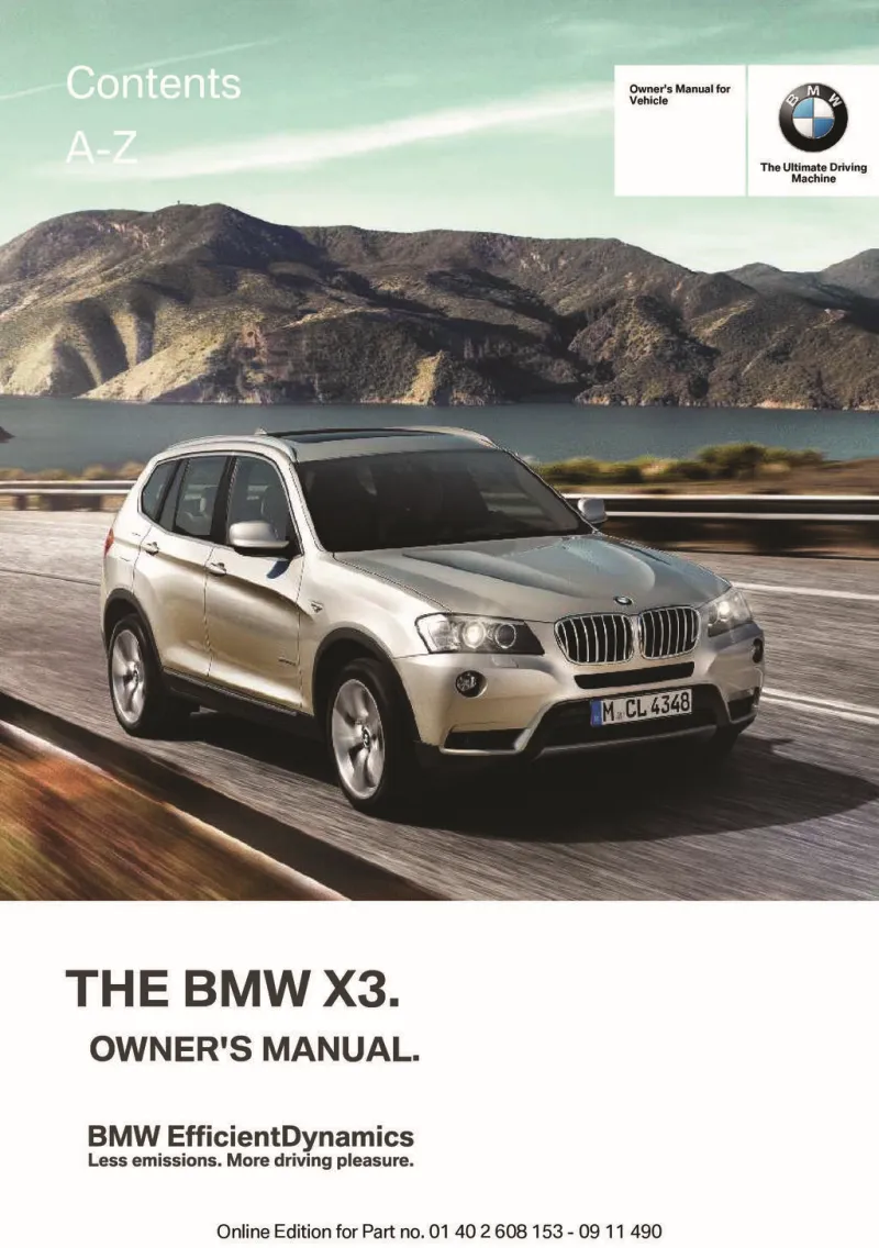 2012 BMW X3 owners manual