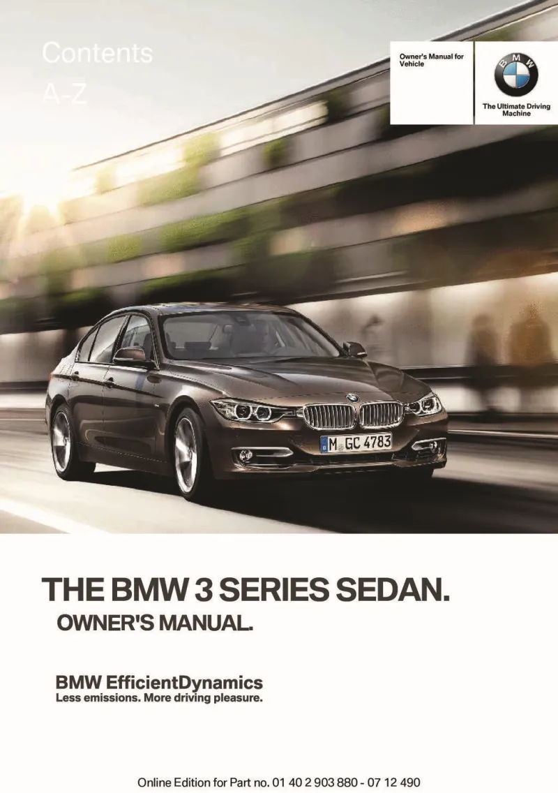 2013 BMW 3 Series owners manual