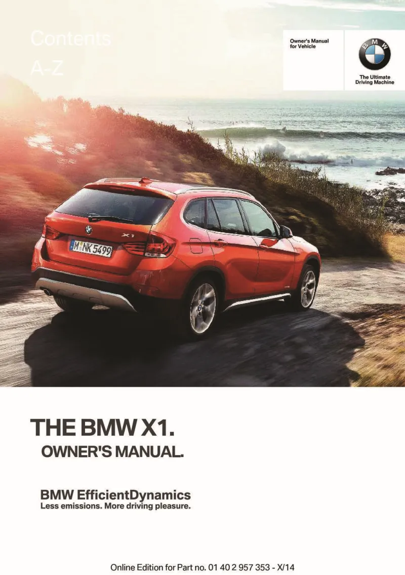 2014 BMW X1 owners manual