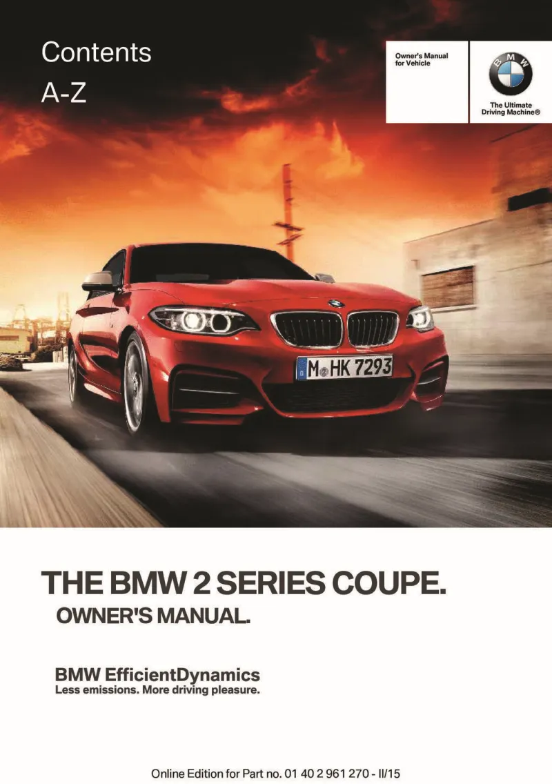 2016 BMW 2 Series owners manual