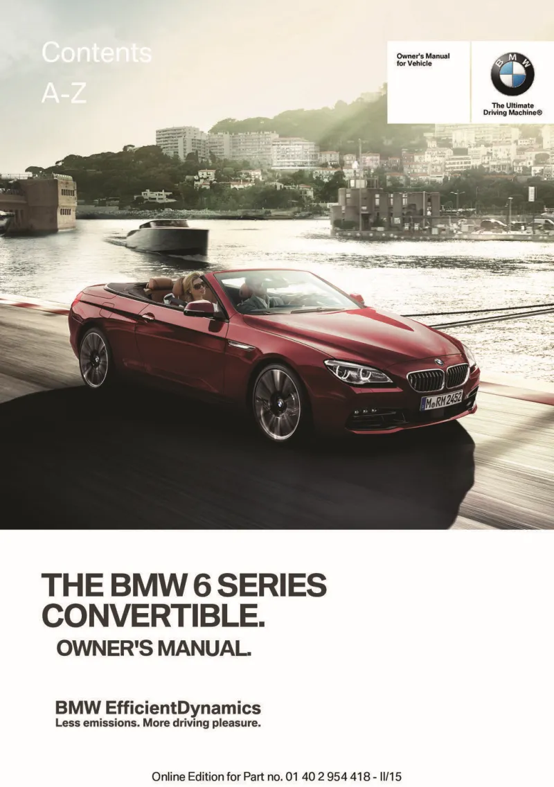2016 BMW 6 Series owners manual