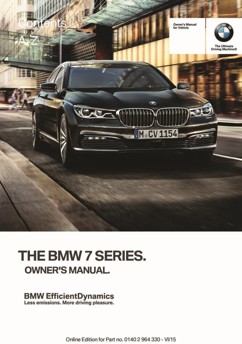 2016 BMW 7 Series owners manual