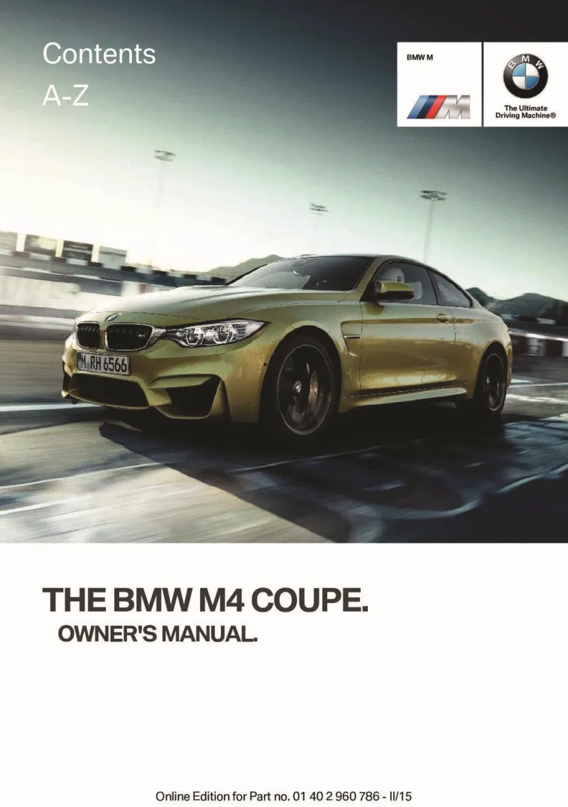 2016 BMW M4 owners manual