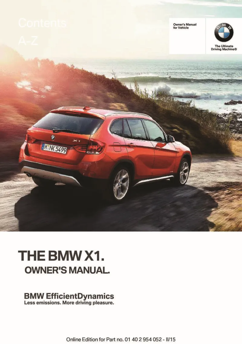 2016 BMW X1 owners manual