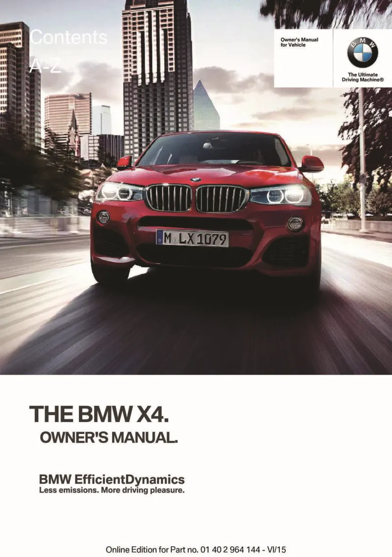 2016 BMW X4 owners manual