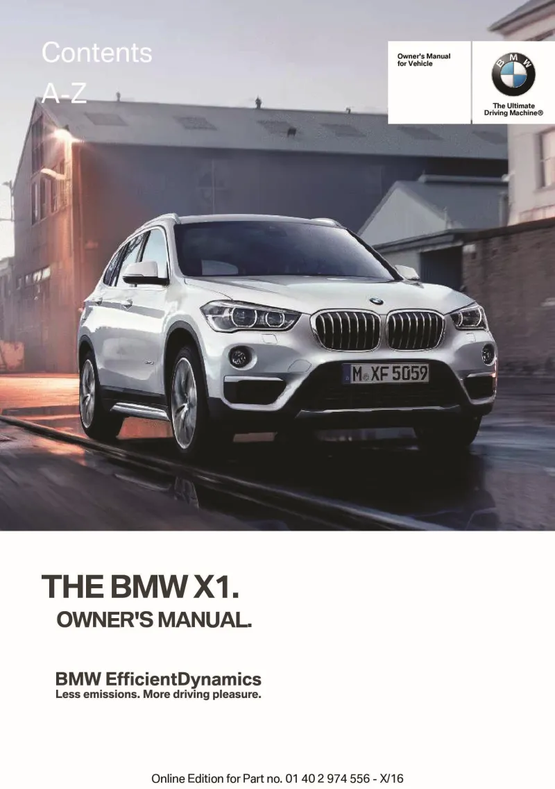 2017 BMW X1 owners manual