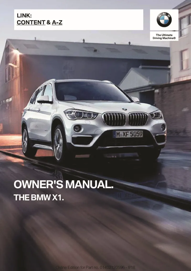 2018 BMW X1 owners manual
