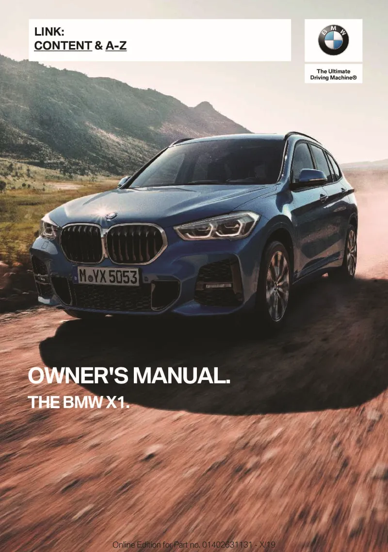 2020 BMW X1 owners manual