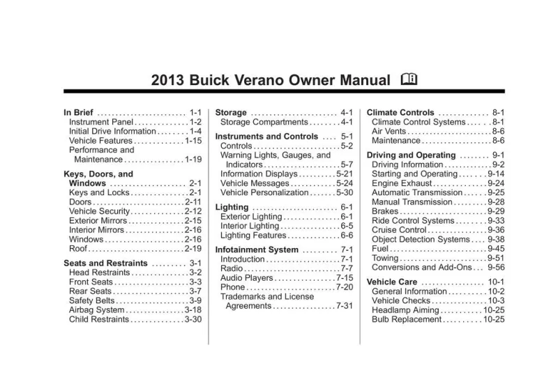 2013 Buick Verano owners manual