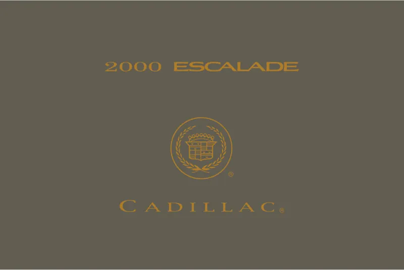 2000 Cadillac Escalade owners manual