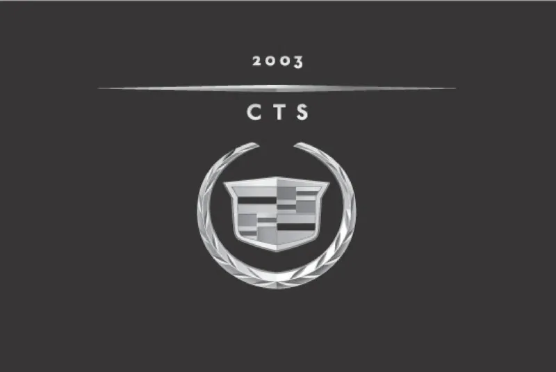 2003 Cadillac Cts owners manual