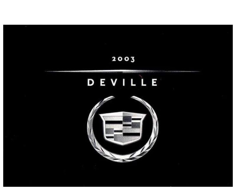 2003 Cadillac Deville owners manual