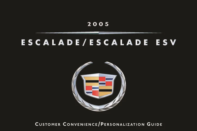 2005 Cadillac Escalade owners manual