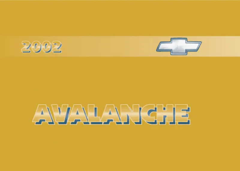 2002 Chevrolet Avalanche owners manual