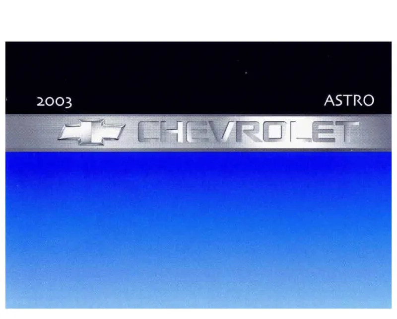 2003 Chevrolet Astro owners manual