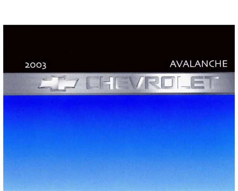 2003 Chevrolet Avalanche owners manual