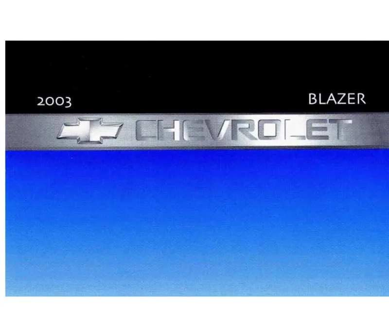 2003 Chevrolet Blazer owners manual