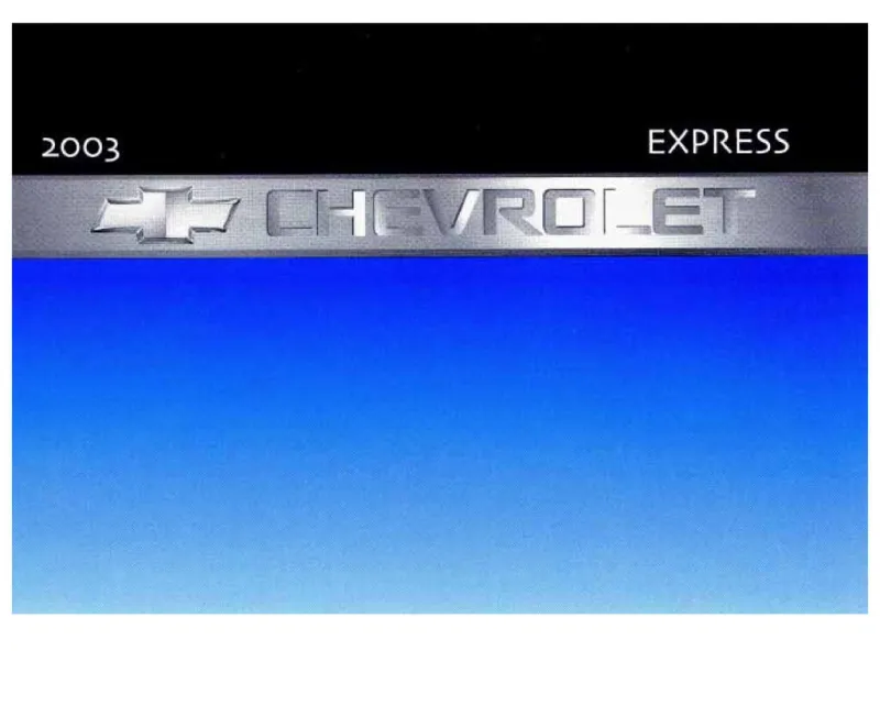 2003 Chevrolet Express owners manual
