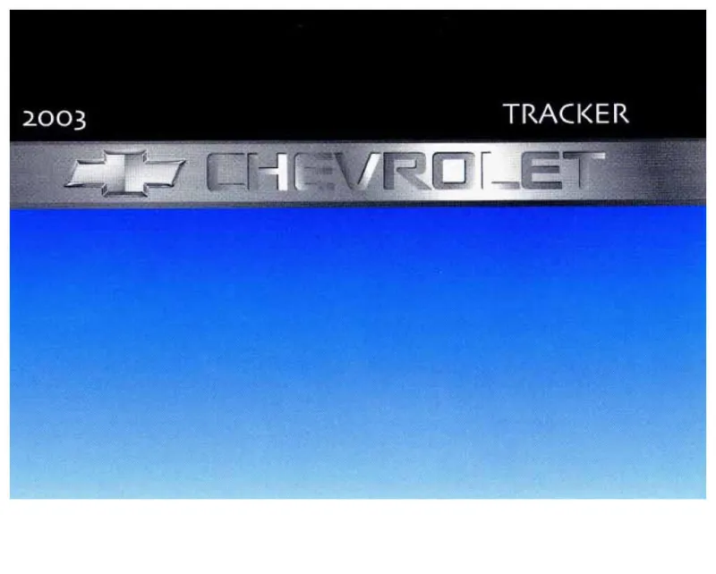 2003 Chevrolet Tracker owners manual