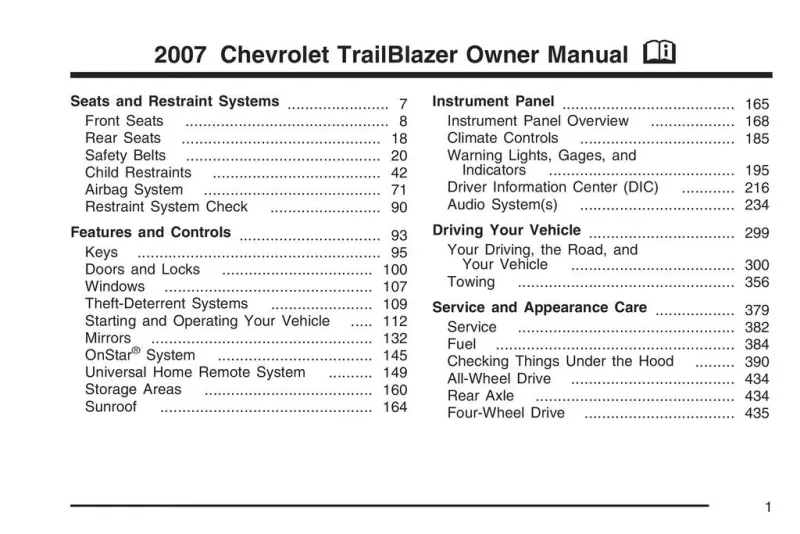 2007 Chevrolet Trailblazer owners manual