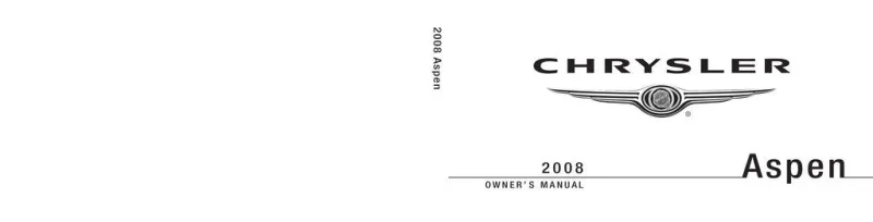 2008 Chrysler Aspen owners manual