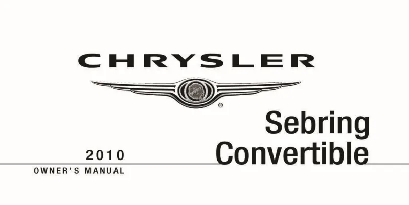 2010 Chrysler Sebring Convertible owners manual