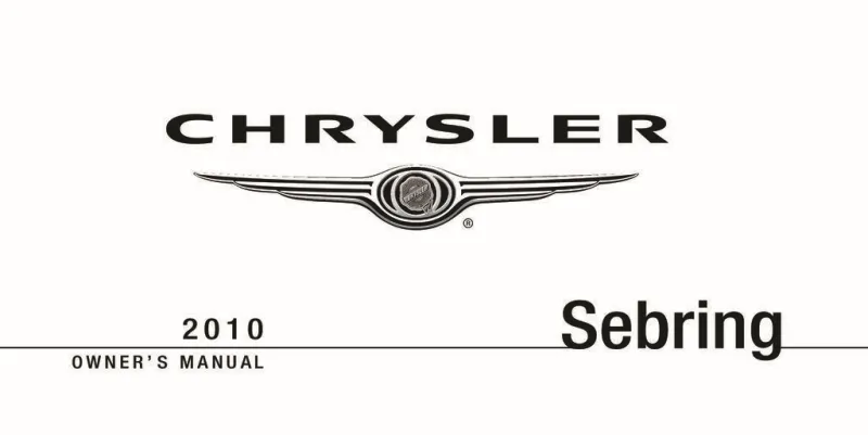 2010 Chrysler Sebring owners manual