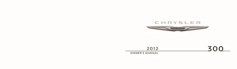 2012 Chrysler 300 owners manual