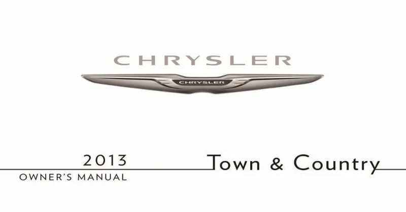 2013 Chrysler Town And Country owners manual