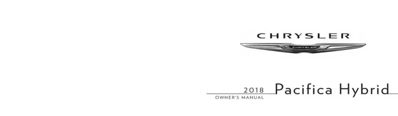 2018 Chrysler Pacifica Hybrid owners manual