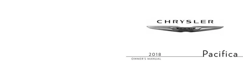 2018 Chrysler Pacifica owners manual