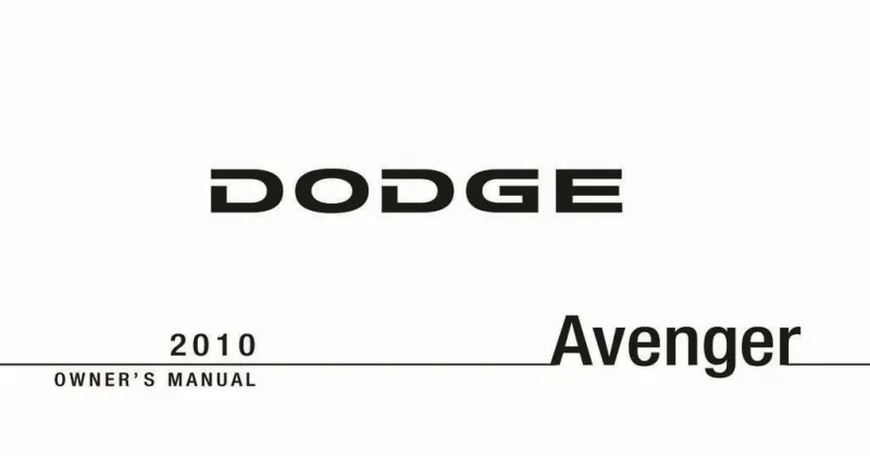 2010 Dodge Avenger owners manual